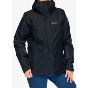 Kurtka wodoodporna damska Columbia Hikebound II Interchange Jacket. Czarne kurtki Columbia, bez wzorów, bez kaptura. Za 586,55 zł.