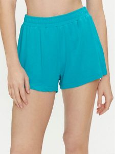 Calvin Klein Swimwear Szorty materiałowe KW0KW02441 Niebieski Regular Fit. Niebieskie szorty Calvin Klein Swimwear, bez wzorów, z materiału. Za 129,99 zł.