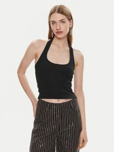 Noisy May Top Maya 27029026 Czarny Slim Fit. Czarne topy Noisy may, s, bez wzorów, z bawełny, bez kołnierzyka, bez ramiączek. Za 59,99 zł.