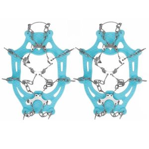 Raczki na buty turystyczne stalowe antypoślizgowe nakładki rozmiar 36-40 turkus. Niebieskie buty trekkingowe SPRINGOS, bez zapięcia. Za 24,99 zł.