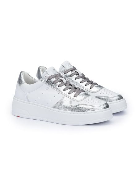 LLOYD Skórzane sneakersy w kolorze srebrno-białym rozmiar: 41. Białe trampki LLOYD, bez wzorów, bez zapięcia. Za 354,95 zł.
