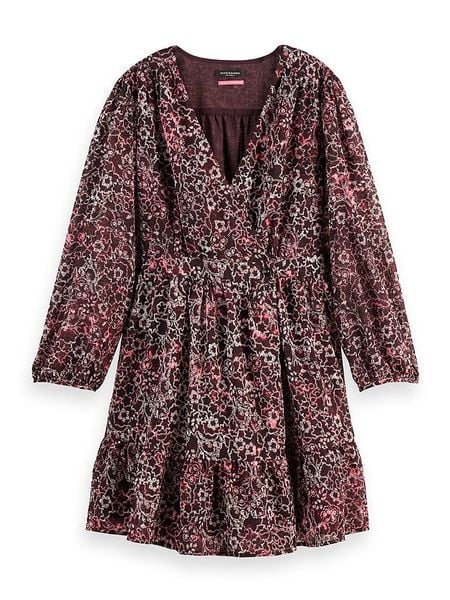 Scotch & Soda Sukienka w kolorze bordowo-białym rozmiar: 38. Czerwone sukienki Scotch & Soda, bez wzorów, bez kołnierzyka, bez ramiączek, mini. Za 139,54 zł.