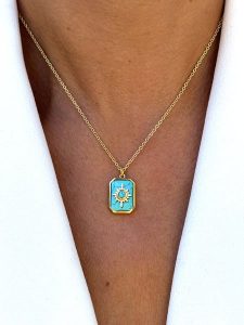Taboo Pozłacany naszyjnik z zawieszką - dł. 40 cm rozmiar: onesize. Niebieskie zawieszki Taboo, z turkusem, pozłacane. Za 171,28 zł.