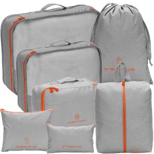 Organizer Podróżny do Walizki Torby Etui Zestaw Torba x 7. Szare torby podróżne i sportowe TRIZAND, bez wzorów. Za 34,90 zł.