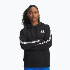 Bluza Under Armour Icon Fleece Taped Hoody. Czarne bluzy Under Armour, bez wzorów, bez kaptura. Za 219,99 zł.