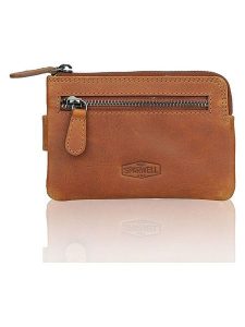 SPARWELL Skórzany portfel "Nash" w kolorze jasnobrązowym - 12,5 x 8,5 x 1,5 cm rozmiar: onesize. Brązowe portfele SPARWELL, bez wzorów, z materiału. Za 43,99 zł.