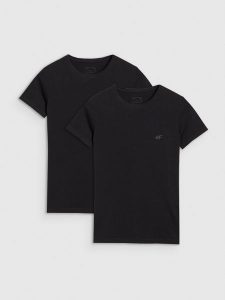 4F T-shirt slim gładki damski (2-pack) - czarny L. Czarne t-shirty 4f, l, bez wzorów, z bawełny, bez kołnierzyka, bez ramiączek. W wyprzedaży za 59,99 zł.