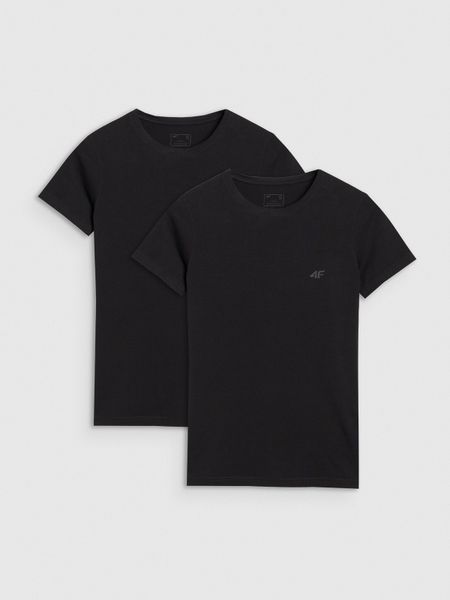 4F T-shirt slim gładki damski (2-pack) - czarny L. Czarne t-shirty 4f, l, bez wzorów, z bawełny, bez kołnierzyka, bez ramiączek. W wyprzedaży za 59,99 zł.