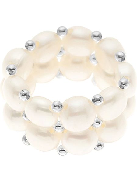 Pearline Pierścionek perłowy w kolorze kremowym rozmiar: onesize. Brązowe pierścionki Pearline, z perłą. Za 130,99 zł.