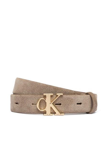 Calvin Klein Pasek Damski Ck Buckle 25 Mm Fixed Belt Suede LV04F7079G Beżowy. Brązowe paski Calvin Klein, bez wzorów, ze skóry. Za 249,99 zł.