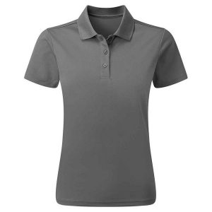 Damska Koszulka Polo Z Trwałego Materiału Barwionego Przędzą. Szare koszulki sportowe PREMIER, bez wzorów, bez ramiączek. Za 76,99 zł.