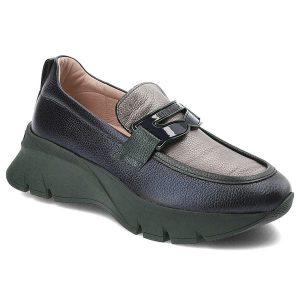 Granatowe Półbuty Hispanitas Mokasyny Premium. Niebieskie półbuty Hispanitas, bez wzorów, ze skóry, bez obcasa, bez zapięcia. Za 409,00 zł.