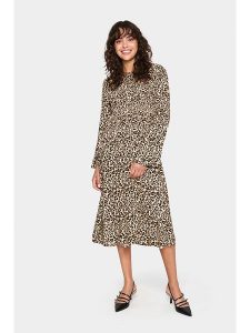 SAINT TROPEZ Sukienka w kolorze beżowo-brązowym rozmiar: XXL. Brązowe sukienki Saint Tropez, xxl, bez wzorów, z wiskozy, bez kołnierzyka, bez ramiączek, midi. Za 123,25 zł.