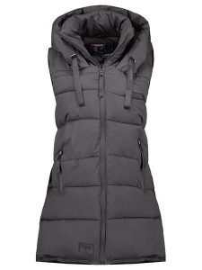 Geographical Norway Kamizelka pikowana "Dolbar" w kolorze ciemnoszarym rozmiar: L. Czarne kamizelki Geographical Norway, l, bez wzorów, bez kołnierzyka, bez ramiączek, bez kaptura. Za 184,02 zł.