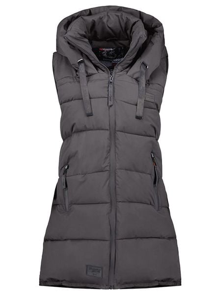 Geographical Norway Kamizelka pikowana "Dolbar" w kolorze ciemnoszarym rozmiar: M. Czarne kamizelki Geographical Norway, m, bez wzorów, bez kołnierzyka, bez ramiączek, bez kaptura. Za 184,45 zł.