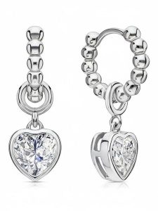 DI GIORGIO Srebrne kolczyki-kreole z cyrkoniami rozmiar: onesize. Szare kolczyki DI GIORGIO, z cyrkonią, srebrne. Za 121,99 zł.