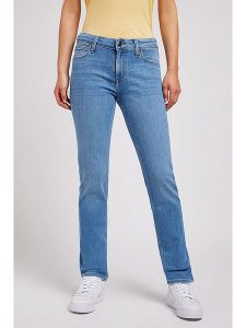 Lee Dżinsy "Elly" - Slim fit - w kolorze niebieskim rozmiar: W27/L31. Niebieskie jeansy Lee, z aplikacjami. Za 173,99 zł.