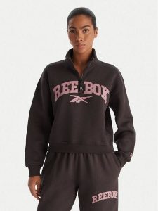 Reebok Bluza Tatty RK25167CCW Czarny Regular Fit. Czarne bluzy Reebok, xs, bez wzorów, z syntetyku, bez kaptura. Za 219,99 zł.