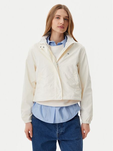 Tommy Jeans Kurtka przejściowa Essential DW0DW20439 Écru Regular Fit. Białe kurtki Tommy Jeans, l, bez wzorów, z jeansu, bez kaptura. Za 372,99 zł.