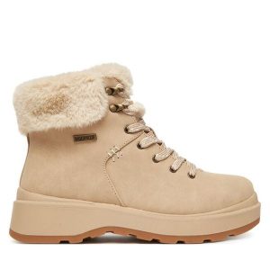 Trzewiki Skechers. Brązowe botki Skechers, bez wzorów, bez obcasa, na płaskiej podeszwie, bez zapięcia. Za 339,99 zł.