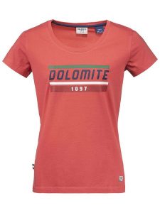DOLOMITE Koszulka "Gard" w kolorze czerwonym rozmiar: S. Czerwone bluzki Dolomite, s, bez wzorów, z bawełny, bez kołnierzyka, bez ramiączek. Za 61,46 zł.
