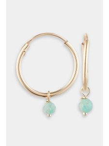 OR ÉCLAT Złote kolczyki-kreole "Blake" z amazonitami rozmiar: onesize. Żółte kolczyki OR ÉCLAT, złote. Za 295,99 zł.