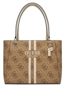Guess Shopper bag w kolorze beżowym - 37 x 26 x 10 cm rozmiar: onesize. Brązowe shopper bag Guess, z aplikacjami, na ramię, bez dodatków. Za 434,99 zł.