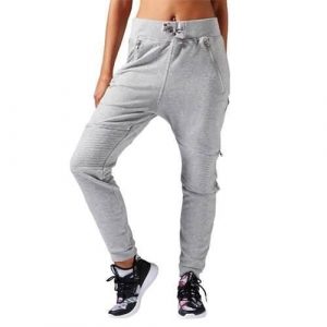 Spodnie sportowe damskie Reebok Dance Knit Moto. Szare spodnie dresowe Reebok, bez wzorów, z dresówki. Za 332,00 zł.