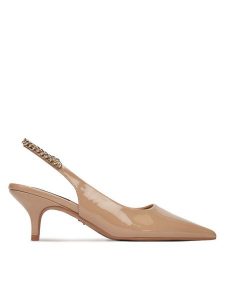 Nine West Czółenka PXSH28-31 Beżowy. Brązowe czółenka Nine West, bez wzorów, ze skóry, bez obcasa, bez zapięcia. Za 229,99 zł.