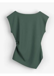 Asymetryczny top z wygodnego materiału scuba. Czerwone topy bonprix, bez wzorów, z asymetrycznym kołnierzem, bez ramiączek. Za 27,99 zł.