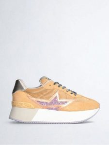 Liu Jo Sneakersy w kolorze jasnobrązowo-fioletowo-pomarańczowym rozmiar: 37. Brązowe trampki Liu Jo, bez wzorów, z materiału, bez zapięcia. Za 289,88 zł.
