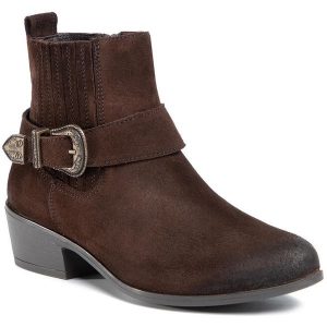 Botki Lasocki. Brązowe botki Lasocki, bez wzorów, bez obcasa, na płaskiej podeszwie, bez zapięcia. Za 120,99 zł.