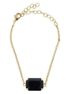 Otazu Pozłacana bransoletka z kryształem Swarovski rozmiar: onesize. Czarne bransoletki Otazu, z kryształem, pozłacane. Za 126,99 zł.