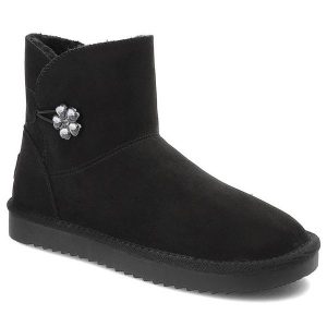 Czarne Śniegowce Marco Tozzi Modne Ocieplane Buty Damskie. Czarne buty zimowe Marco Tozzi, z syntetyku, bez obcasa, bez zapięcia. Za 229,00 zł.