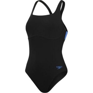 Damski kostium kąpielowy 1-częściowy Speedo Flex Band. Czarne stroje jednoczęściowe Speedo, bez wzorów. Za 267,00 zł.