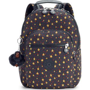Plecak "Seoul Go S" w kolorze czarno-czerwono-żółtym. Plecaki marki Kipling. W wyprzedaży za 128,95 zł.