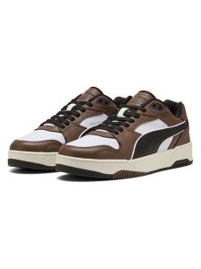 Puma Skórzane sneakersy "RBD Break" w kolorze biało-brązowym rozmiar: 45. Białe trampki Puma, bez wzorów, bez zapięcia. Za 157,35 zł.