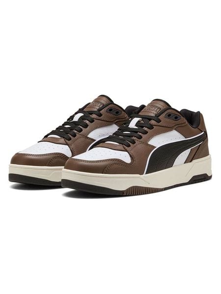 Puma Skórzane sneakersy "RBD Break" w kolorze biało-brązowym rozmiar: 46. Białe trampki Puma, bez wzorów, bez zapięcia. Za 174,43 zł.