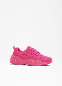 Sneakersy chunky. Czerwone buty sportowe bonprix, bez wzorów, z materiału, bez zapięcia. Za 122,99 zł.