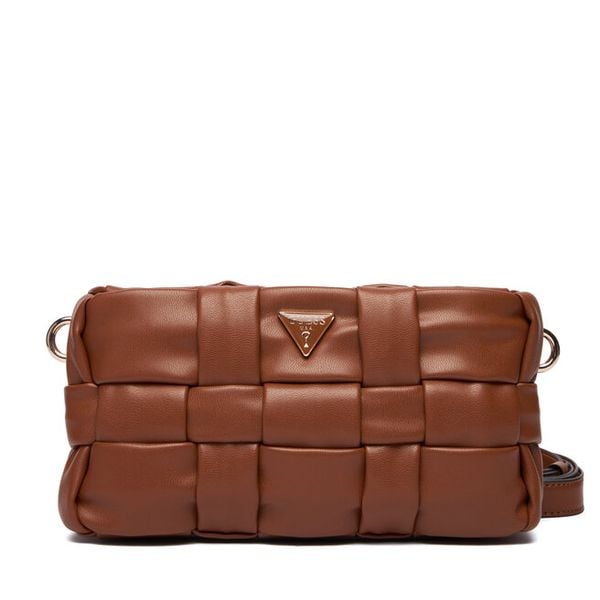 Torebka Guess. Brązowe listonoszki Guess, z aplikacjami, bez dodatków. Za 329,99 zł.