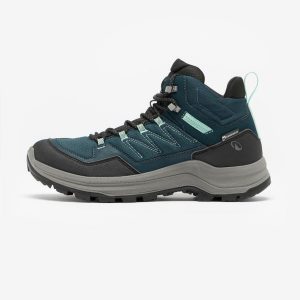Buty turystyczne damskie Quechua MH100 Mid wodoodporne. Buty trekkingowe ITIWIT, z kauczuku, przed kolano, bez zapięcia. Za 269,99 zł.