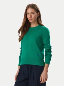 Tommy Hilfiger Sweter WW0WW52298 Zielony Regular Fit. Zielone swetry klasyczne TOMMY HILFIGER, xs, z bawełny, bez kołnierzyka. Za 529,99 zł.