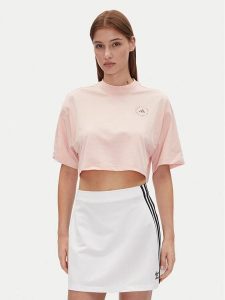 Adidas by Stella McCartney T-Shirt JJ0081 Różowy Oversize. Czerwone t-shirty adidas by Stella McCartney, m, bez wzorów, z syntetyku, bez kołnierzyka, bez ramiączek. Za 229,99 zł.