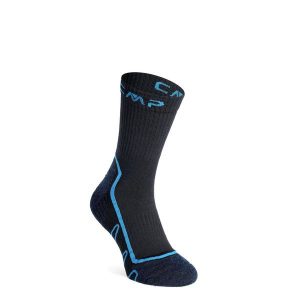 Skarpety turystyczne CMP Trekking Sock Poly Mid. Niebieskie skarpetki CMP, bez wzorów. Za 44,99 zł.