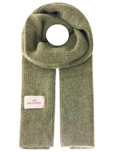 Zwillingsherz Szal w kolorze zielonym z dodatkiem wełny - 200 x 30 cm rozmiar: onesize. Zielone szaliki Zwillingsherz, bez wzorów, z materiału. Za 145,26 zł.