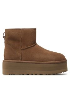 Ugg Śniegowce W Classic Mini Platform 1134991 Brązowy. Brązowe buty zimowe Ugg, ze skóry, bez obcasa, bez zapięcia. Za 849,99 zł.