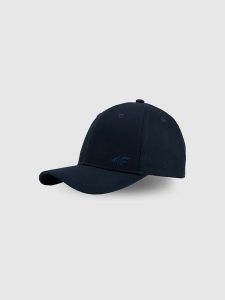 4F Czapka z daszkiem snapback uniseks - granatowa XS/S (56cm). Niebieskie czapki 4f, bez wzorów, z bawełny, klasyczne. Za 59,99 zł.