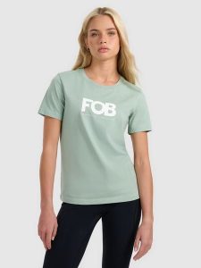 4F T-shirt regular z nadrukiem damski - zielony XXL. Zielone t-shirty 4f, uniwersalny, bez wzorów, z bawełny, bez kołnierzyka, bez ramiączek. Za 59,99 zł.