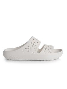 Crocs Klapki Classic Floral Cutout Sandal 210966 Biały. Białe klapki Crocs, bez wzorów, z tworzywa sztucznego, bez obcasa. Za 109,00 zł.