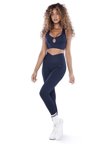 Athleas Legginsy sportowe "Samira" w kolorze granatowym rozmiar: L/XL. Niebieskie legginsy Athleas, l, bez wzorów, z materiału, z podwyższonym stanem, outdoorowe. Za 143,90 zł.